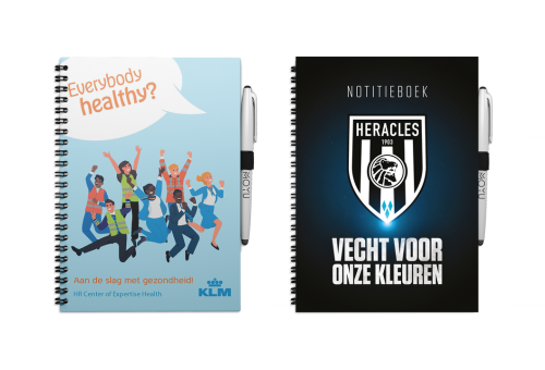Uitwisbaarnotitieboek.be - notitieboek met eigen logo